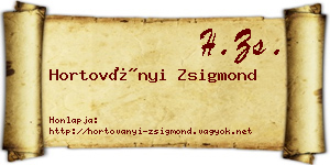 Hortoványi Zsigmond névjegykártya